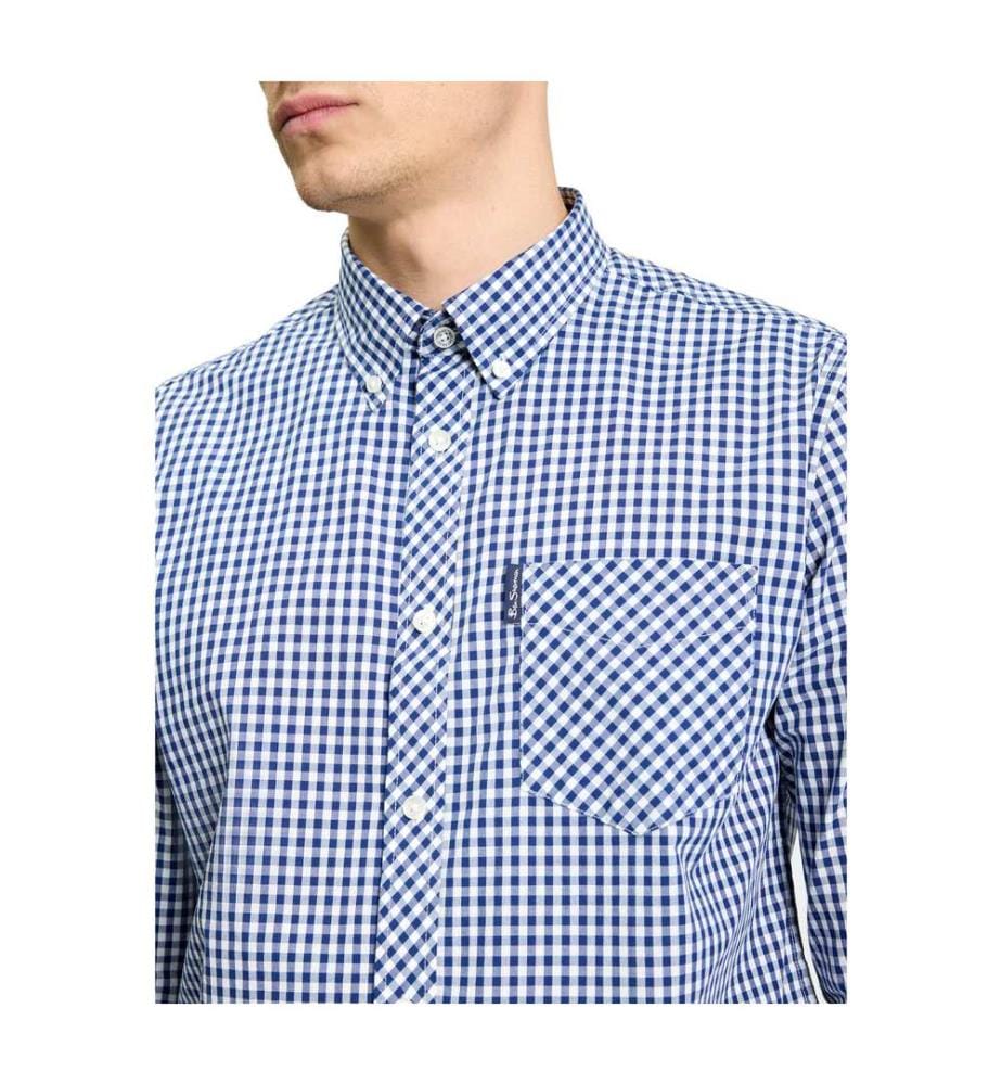 Ben Sherman Mens Signature Gingham Long-Sleeved Shirt
