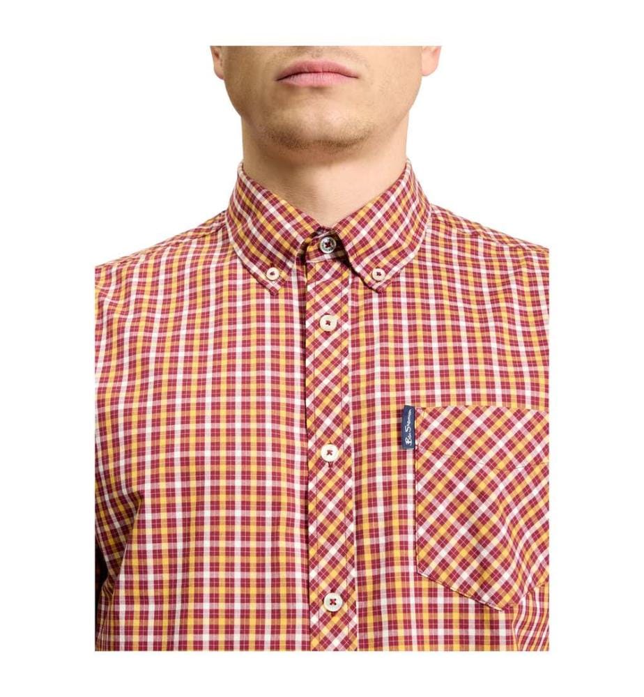 Ben Sherman Mens Signature House Checked Short-Sleeved Shirt