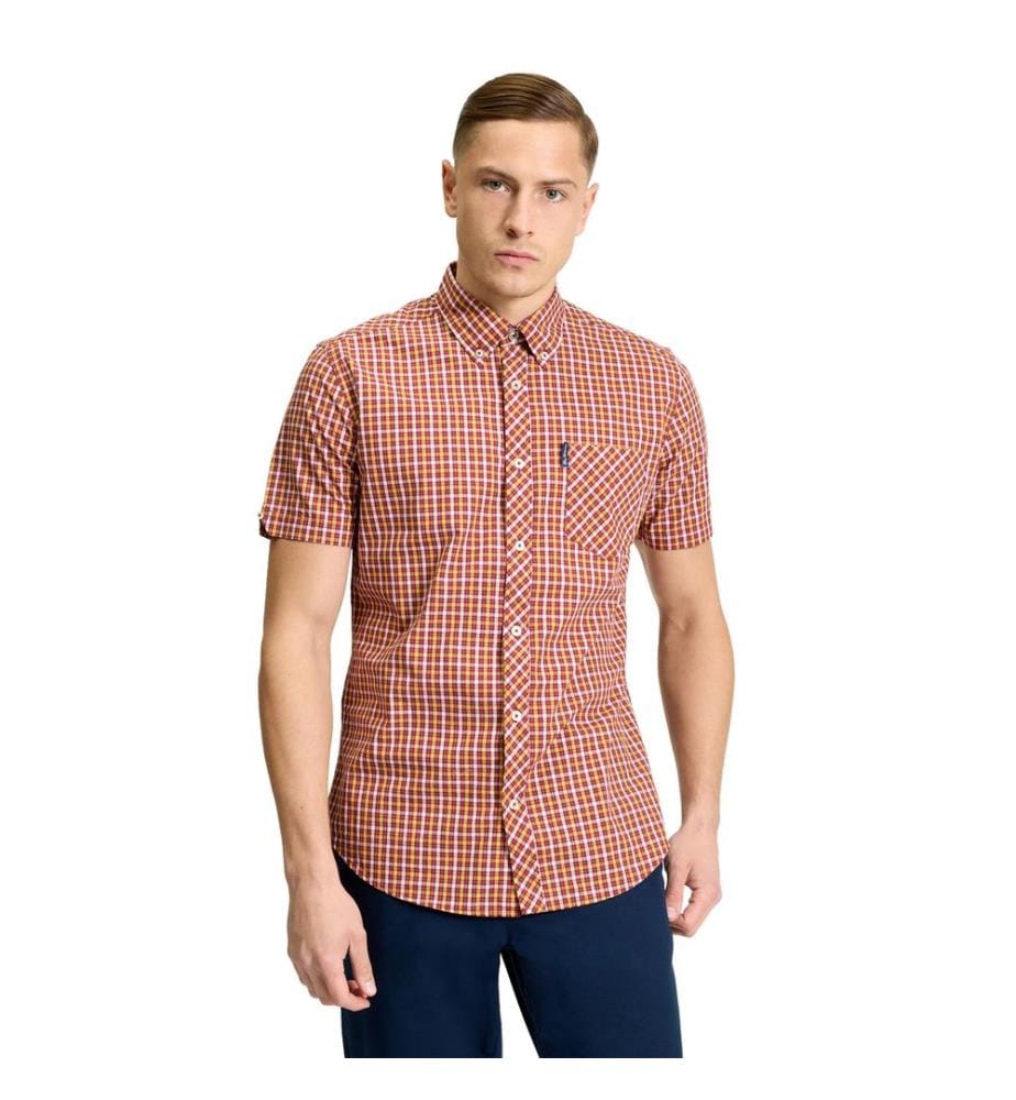 Ben Sherman Mens Signature House Checked Short-Sleeved Shirt