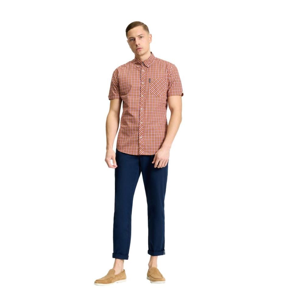 Ben Sherman Mens Signature House Checked Short-Sleeved Shirt