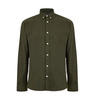 Only Mens Plain Regular Long-Sleeved Button-Down Shirt