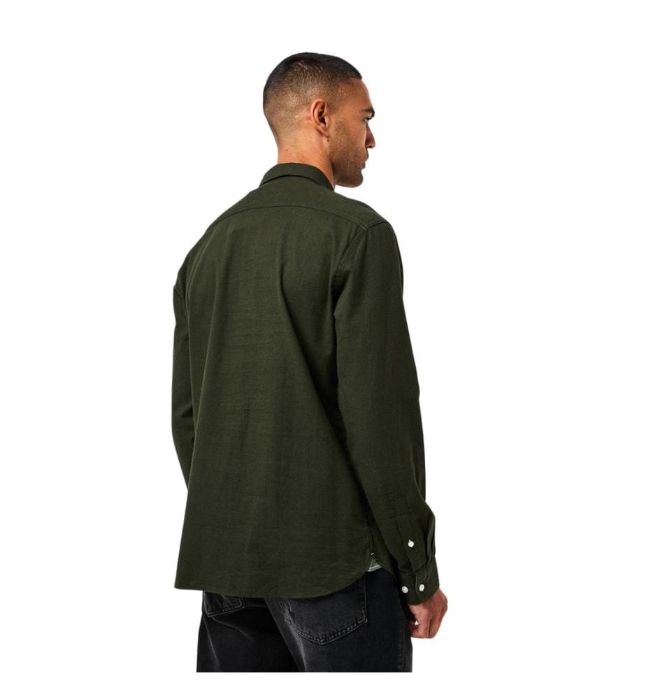 Only Mens Plain Regular Long-Sleeved Button-Down Shirt