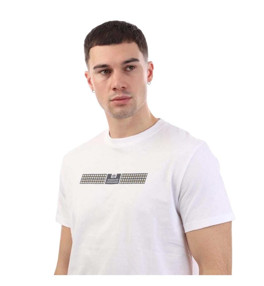 Weekend Offender Mens Shareck Checked Regular T-Shirt