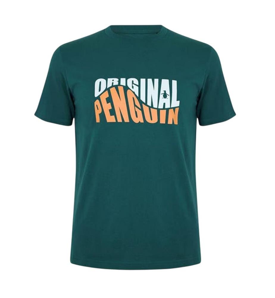 Original Penguin Mens Original Lettering Crew Neck T-Shirt