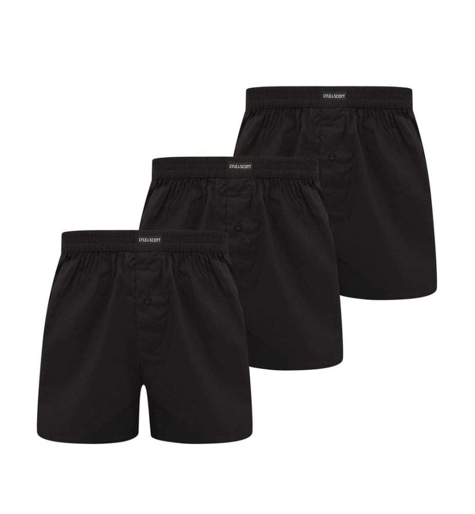 Lyle & Scott Mens Plain Regular Boxer Shorts (Pack of 3)