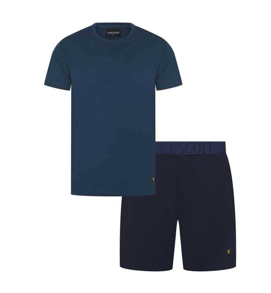Lyle & Scott Mens Idris Crew Neck Short-Sleeved Loungewear Set