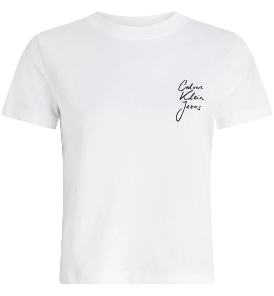 Calvin Klein Womens/Ladies Logo Crew Neck Regular Crop T-Shirt