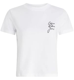 Calvin Klein Womens/Ladies Logo Crew Neck Regular Crop T-Shirt