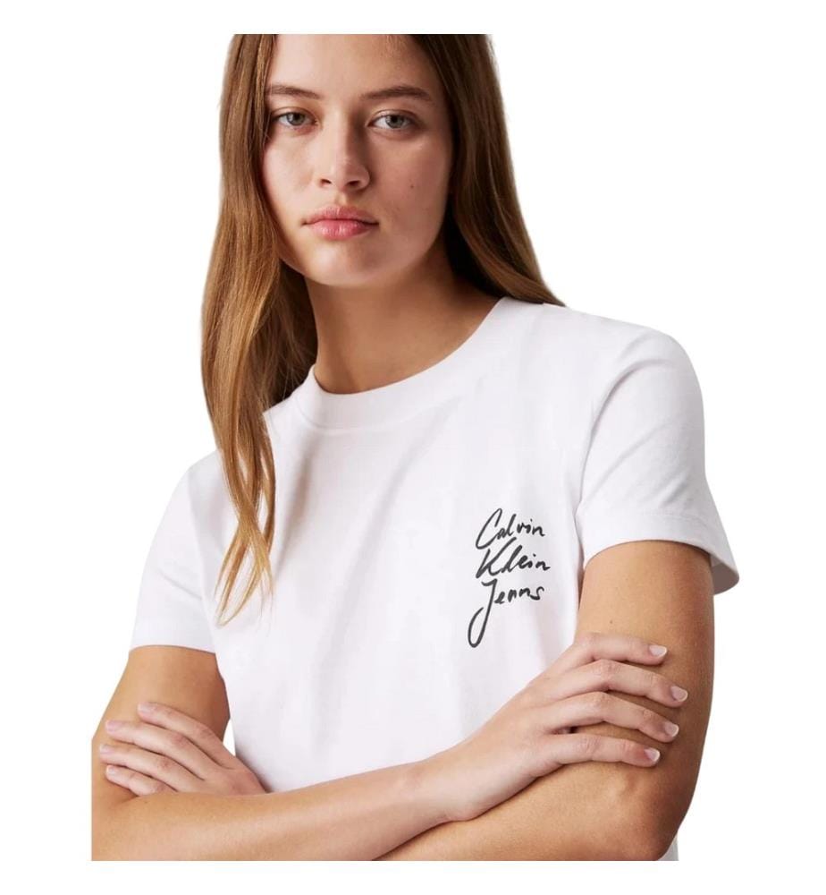 Calvin Klein Womens/Ladies Logo Crew Neck Regular Crop T-Shirt