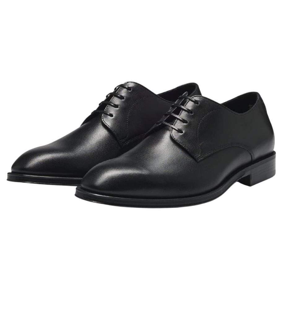 Boss Mens Leather Low Block Heel Formal Shoes