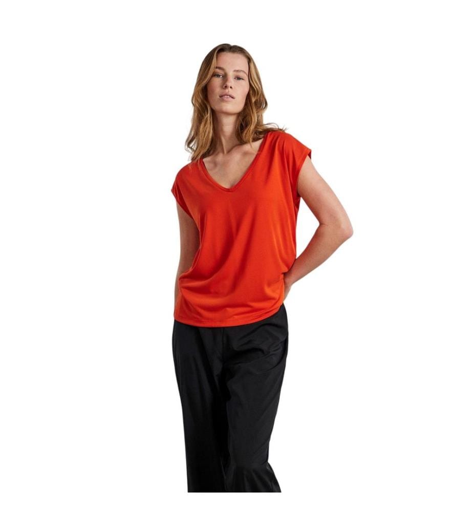 Pieces Womens/Ladies Pckamala Knitted V Neck T-Shirt