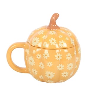 Something Different Groovy Ghosts Pumpkin Mug With Lid