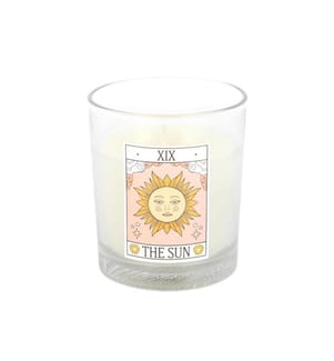 Something Different - Bougie Rose clair motif/style Tarot THE SUN