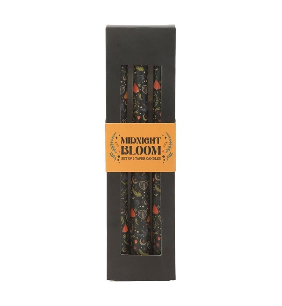 Something Different Midnight Printed Taper Candle (Pack of 3)