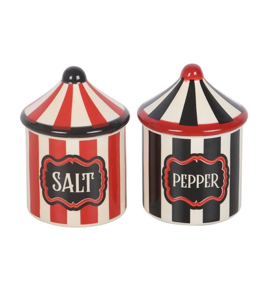 Something Different - Salière et poivrière motif/style chapiteau de cirque