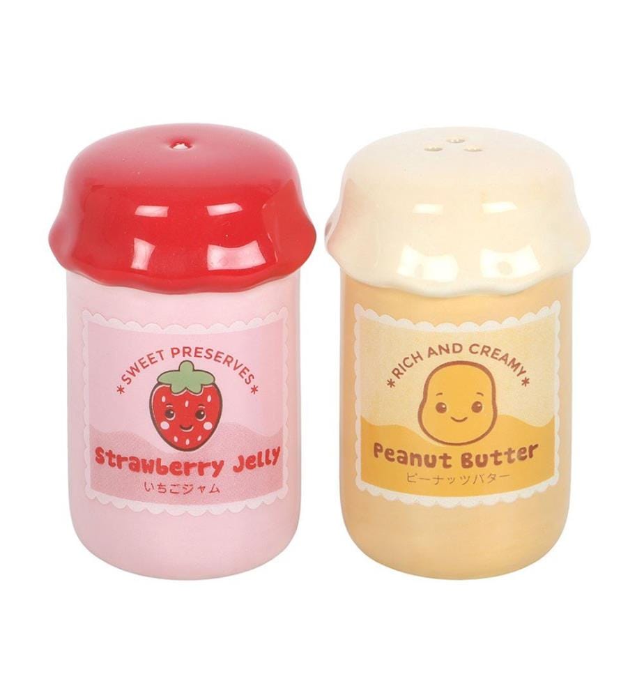 Something Different - Salière et poivrière motif/style pot de beurre de cacahuète KAWAII