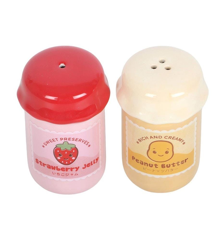 Something Different - Salière et poivrière motif/style pot de beurre de cacahuète KAWAII