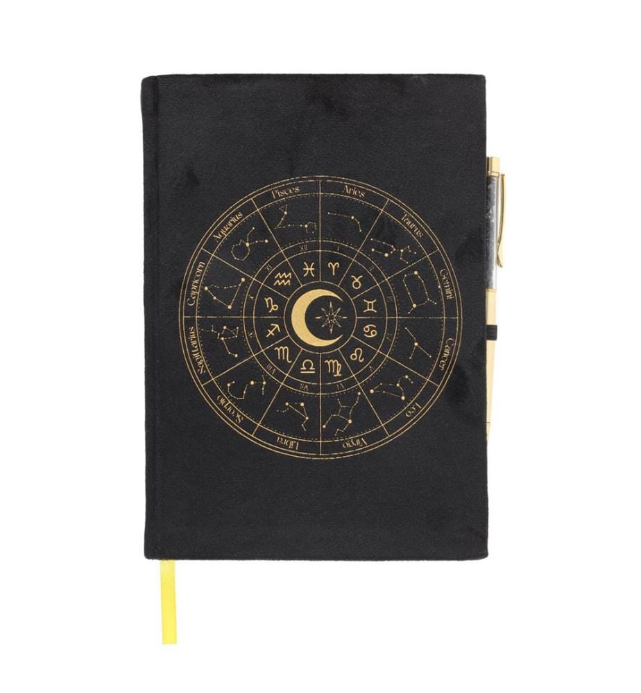 Something Different Astrology Wheel Obsidian Notebook & Pen Set