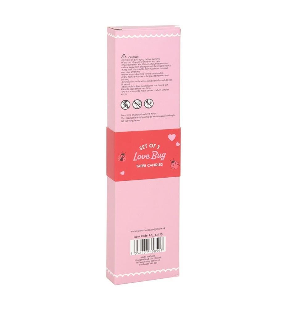 Something Different - Konische Kerze "Love Bug Ladybird" 3er-Pack