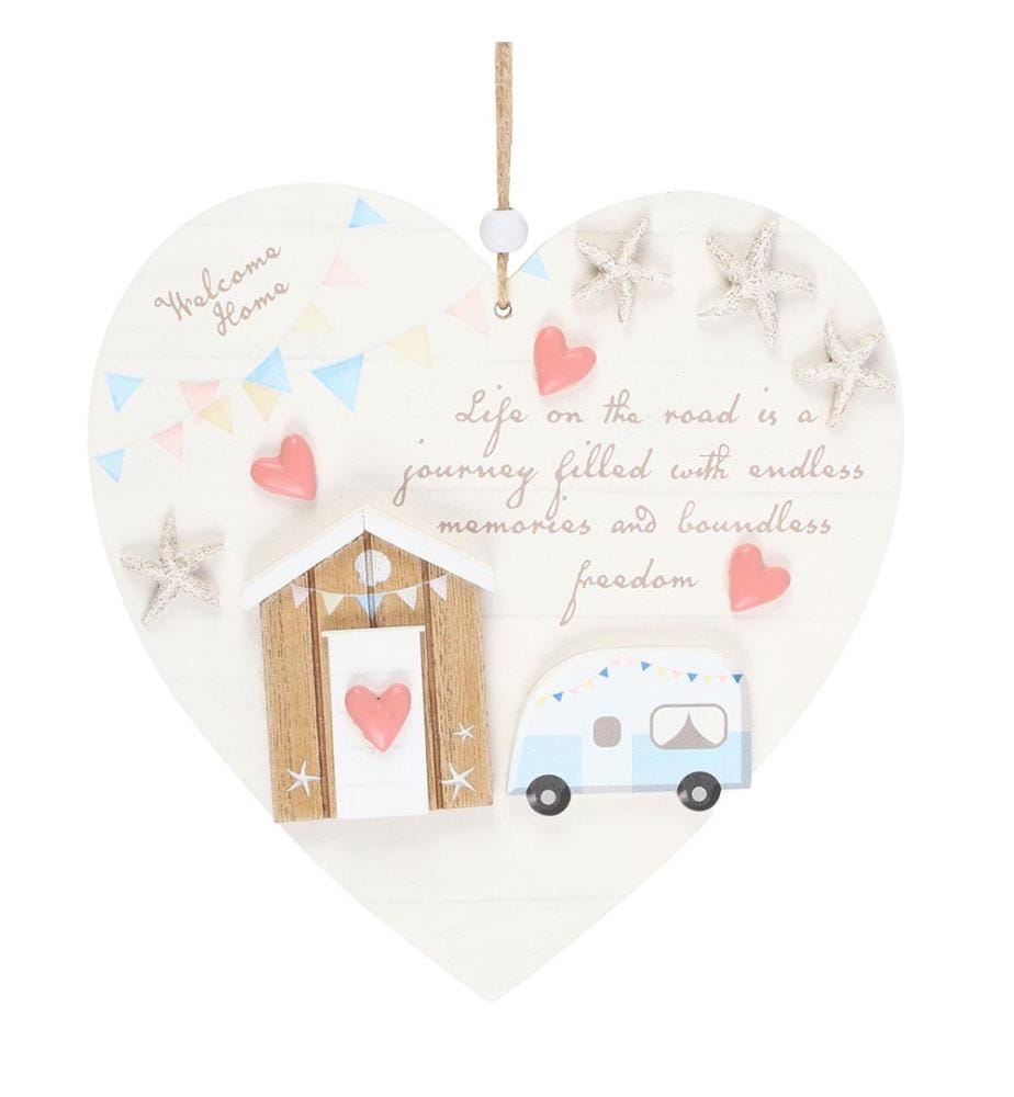 Something Different Life On The Road Roulotte Conchiglia Placca a Cuore