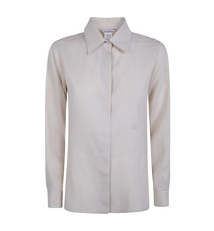 Camicia classica in lino - Beige