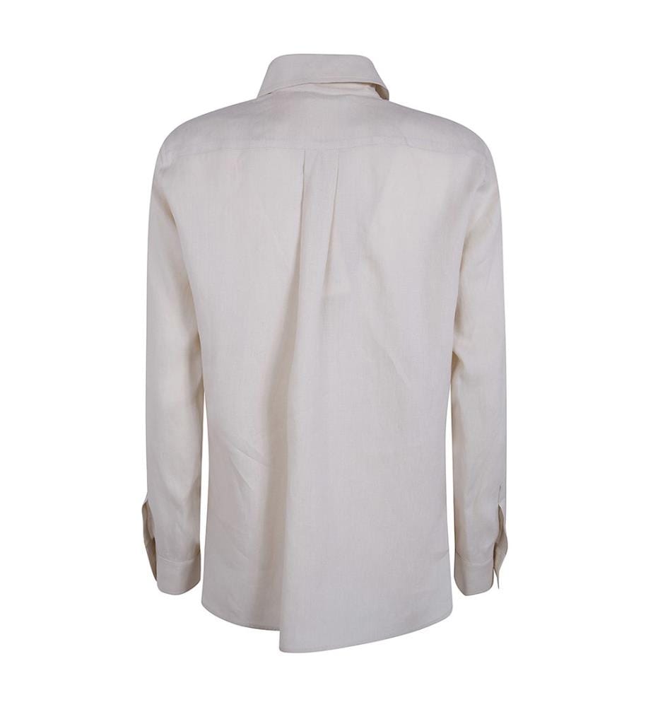 Camicia classica in lino - Beige