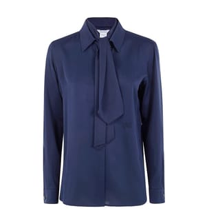 Camicia a foulard in seta - Blu