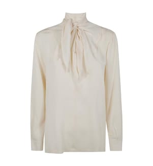 Camicia classica in seta - Avorio