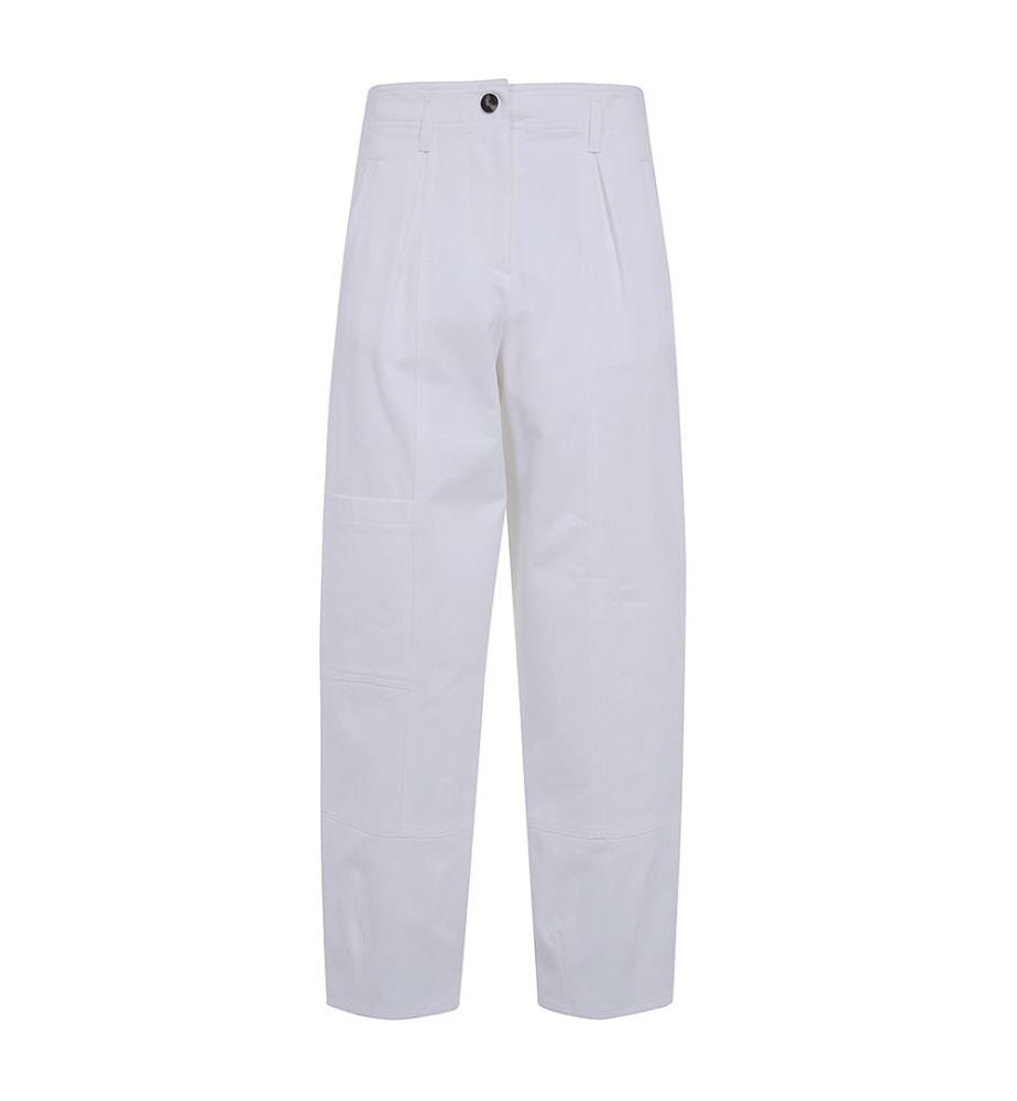 Pantaloni dritti in cotone - Bianco