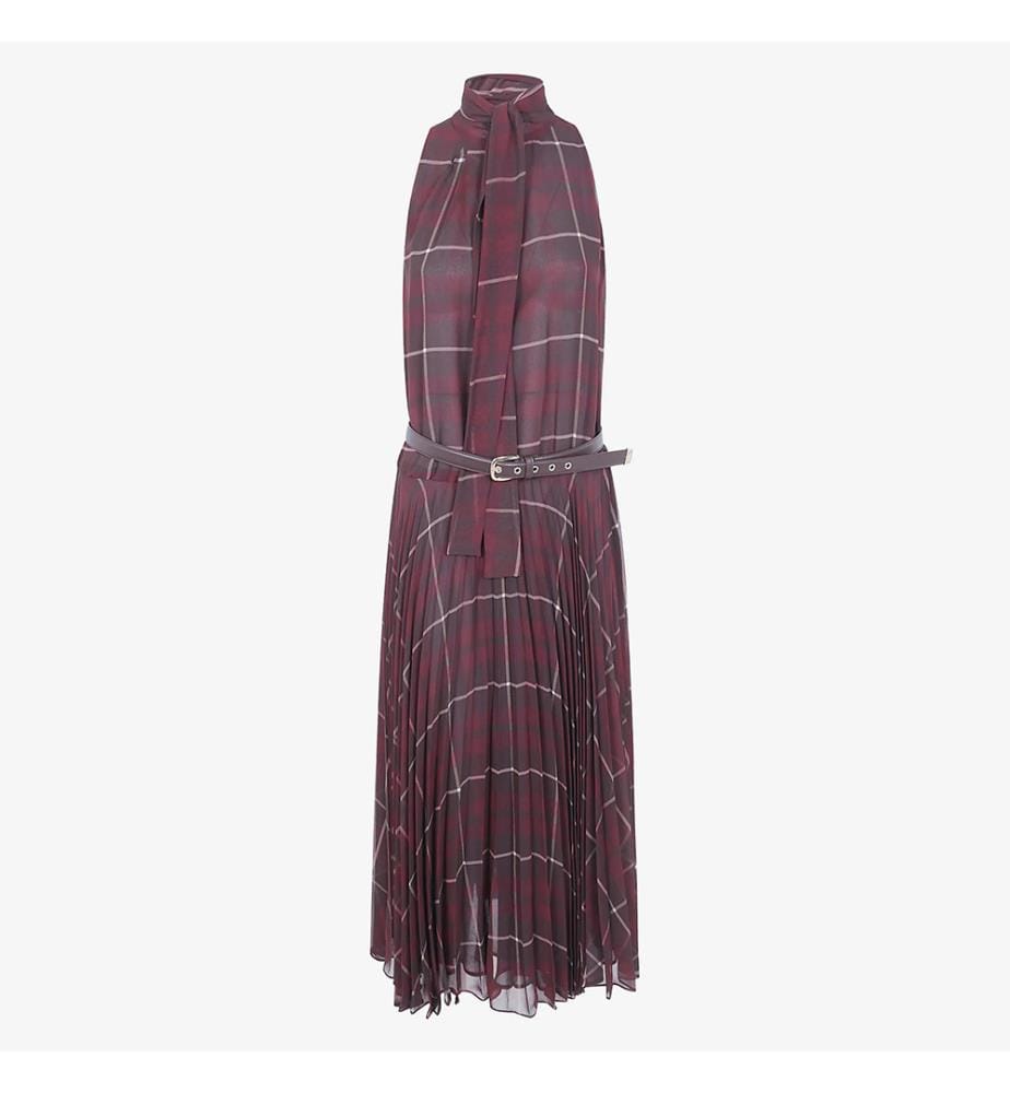 Elegante abito a quadri tartan - Rubis