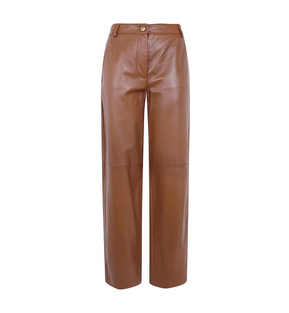 Pantalon en cuir nappa - Caramel