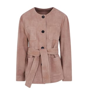 Giacca in pelle scamosciata - Camel
