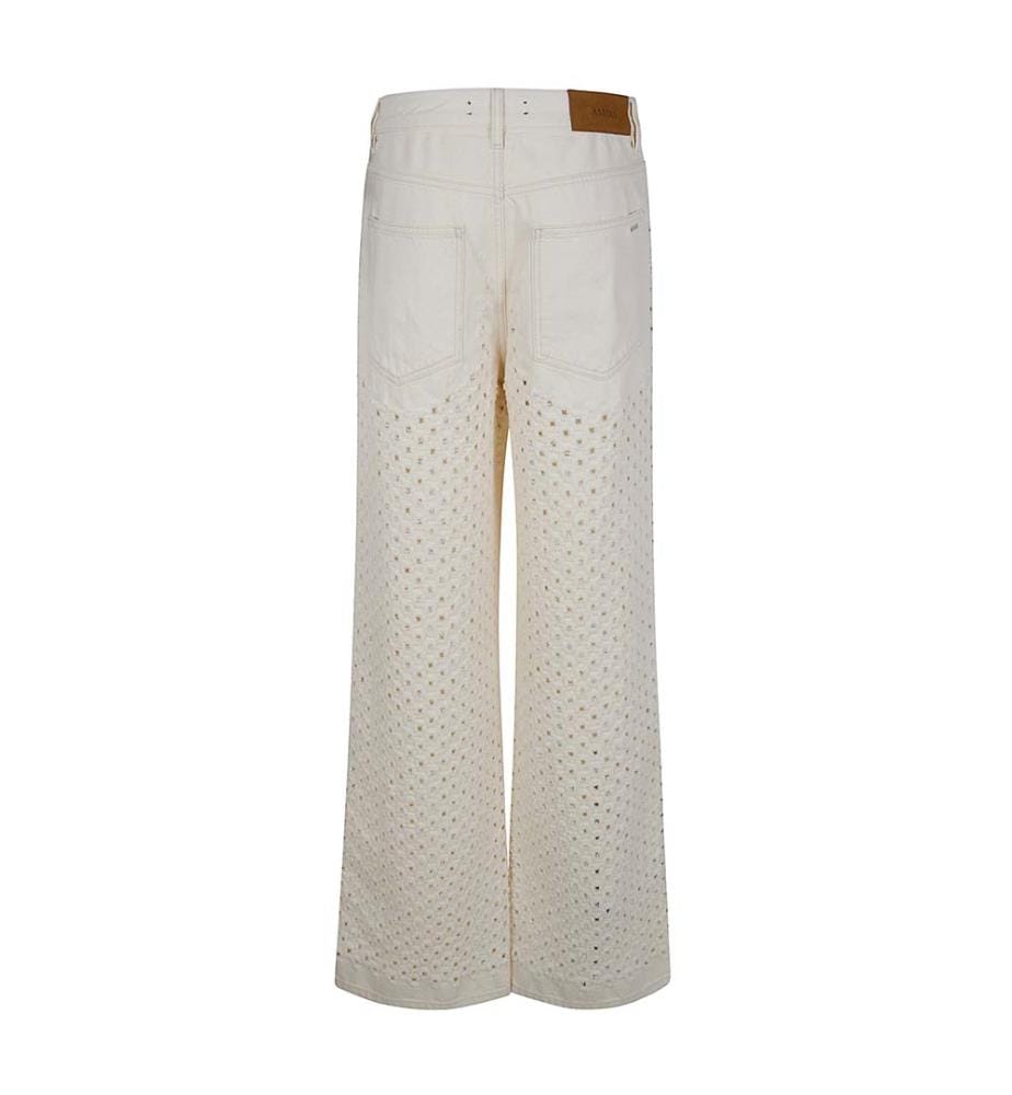 Bouclé-Denim-Jeans in gerader Passform – Nude & Neutrals
