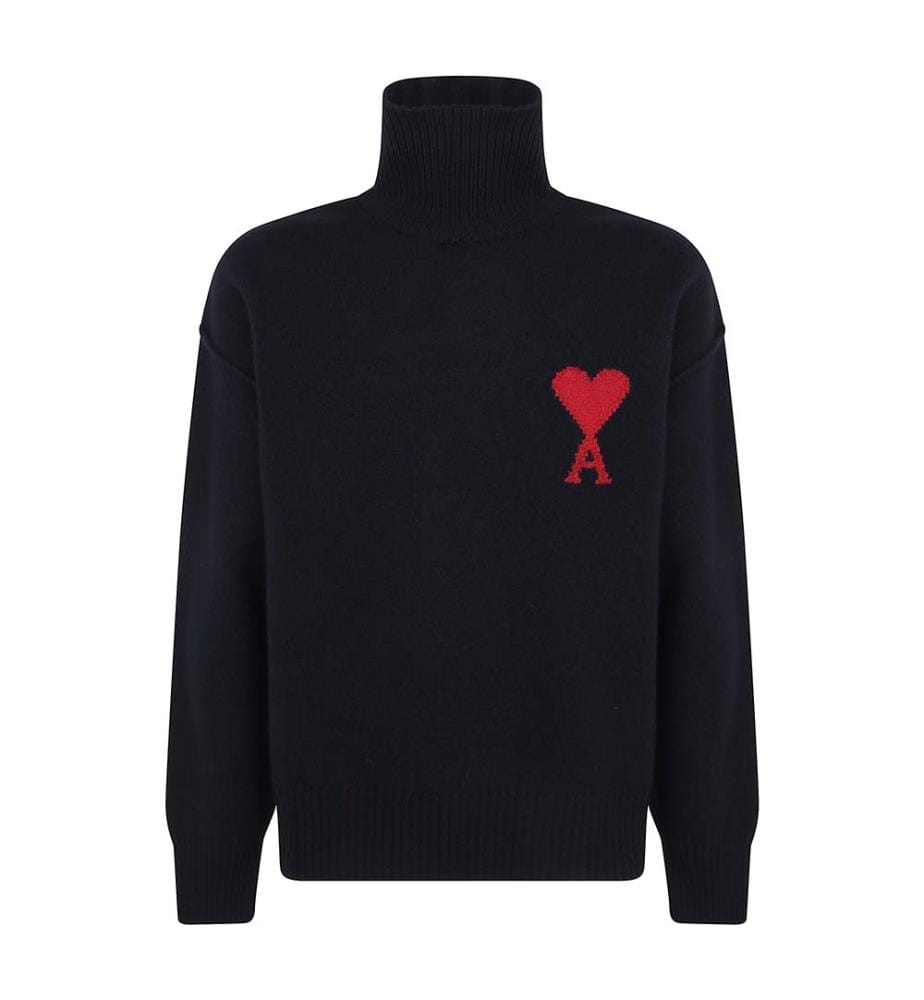 „Quota Ami De Coeur“ Pullover mit Trichterkragen und kontrastierenden Details – Schwarz