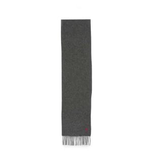 „Quota Ami De Coeur“ Wollschal mit roter Stickerei – Grau
