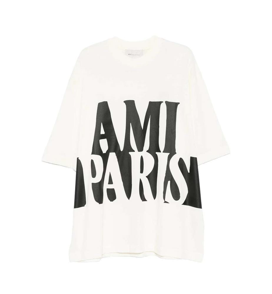 Oversize T-Shirt "Ami Paris" - Cremeweiss