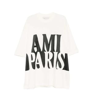 Oversize T-Shirt "Ami Paris" - Cremeweiss