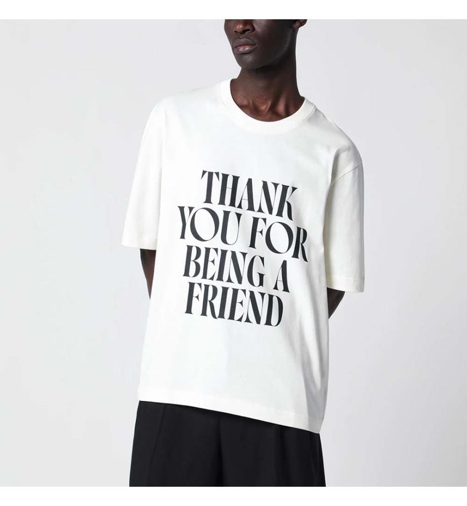 Boxy Fit Signature T-Shirt - Cremeweiss