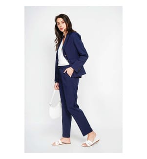 Jacke mit Reverskragen, Klappentaschen vorne und langen Ärmeln - Marineblau