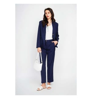 Mid-Rise-Hose mit Fronttaschen - Blau-Marine