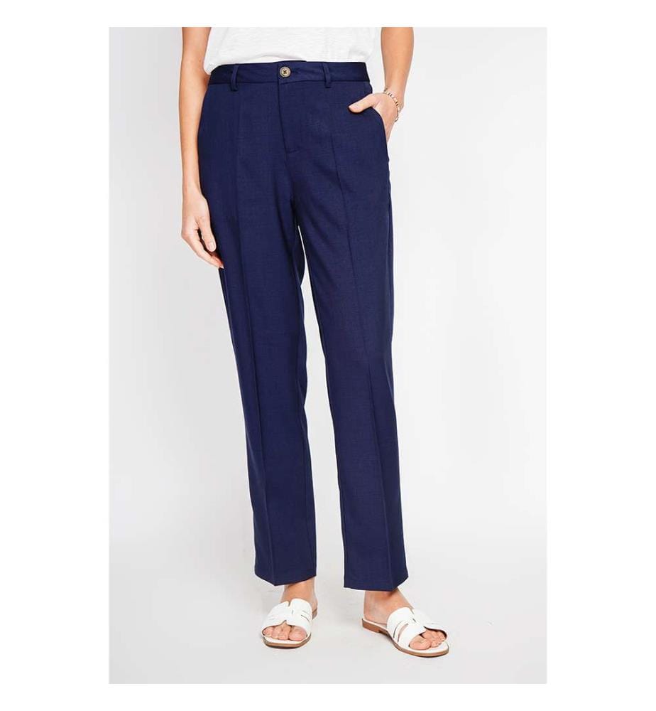 Mid-Rise-Hose mit Fronttaschen - Blau-Marine