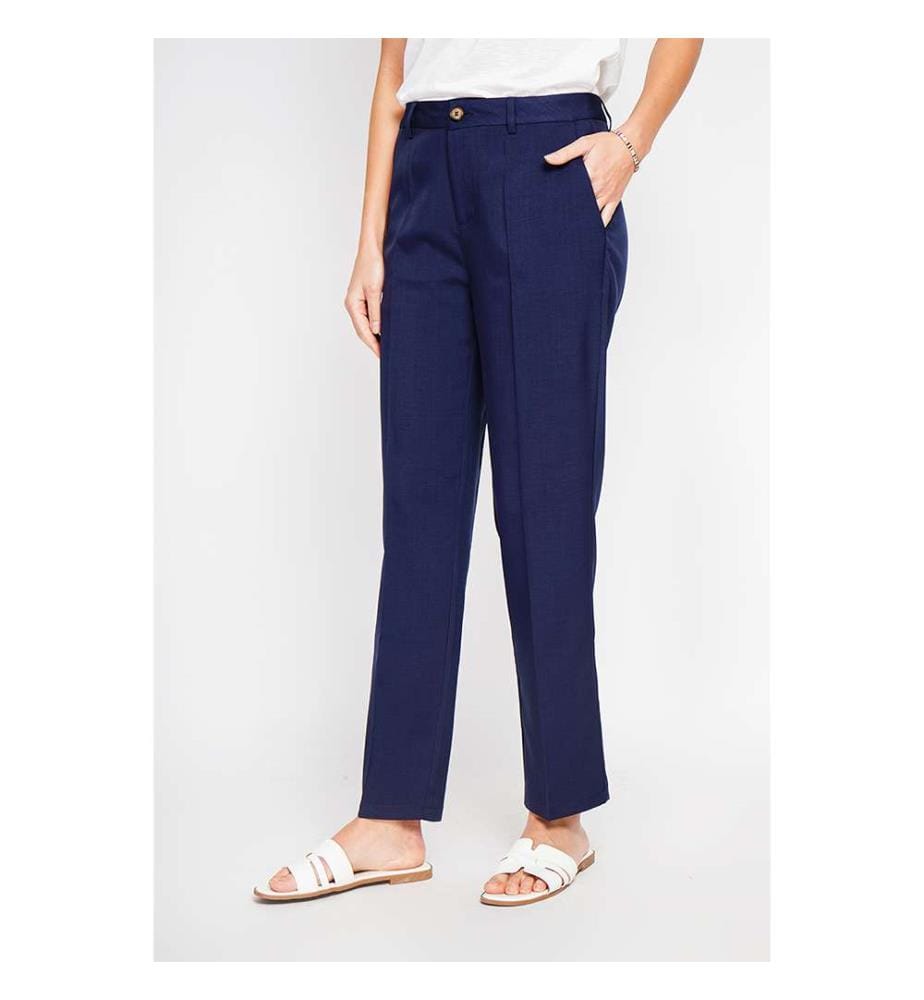Mid-Rise-Hose mit Fronttaschen - Blau-Marine