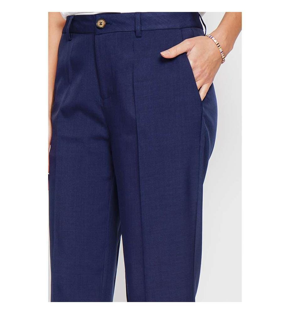 Mid-Rise-Hose mit Fronttaschen - Blau-Marine