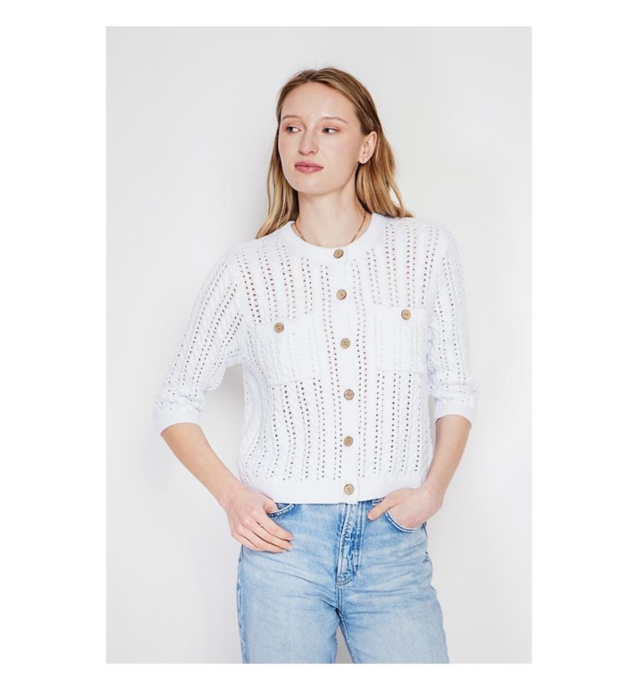 Strickjacke - Weiss