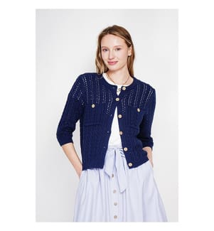 Strickjacke - Blau-Marine