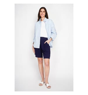Langes Hemd mit Oversize-Schnitt Brusttasche Langarm kariert - Ciel