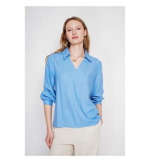 Bluse - Blau-Azurblau