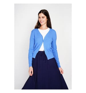 Strickjacke - Blau-Azurblau