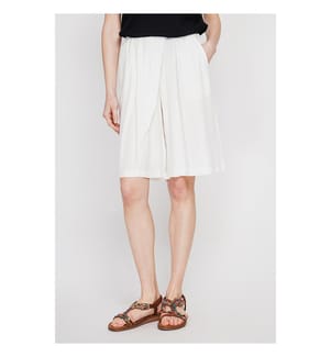 Bermuda-Shorts mit Fantasiemuster vorne mit Seitentasche - Weiss