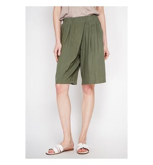 Bermuda-Shorts mit Fantasiemuster vorne mit Seitentasche - Khaki